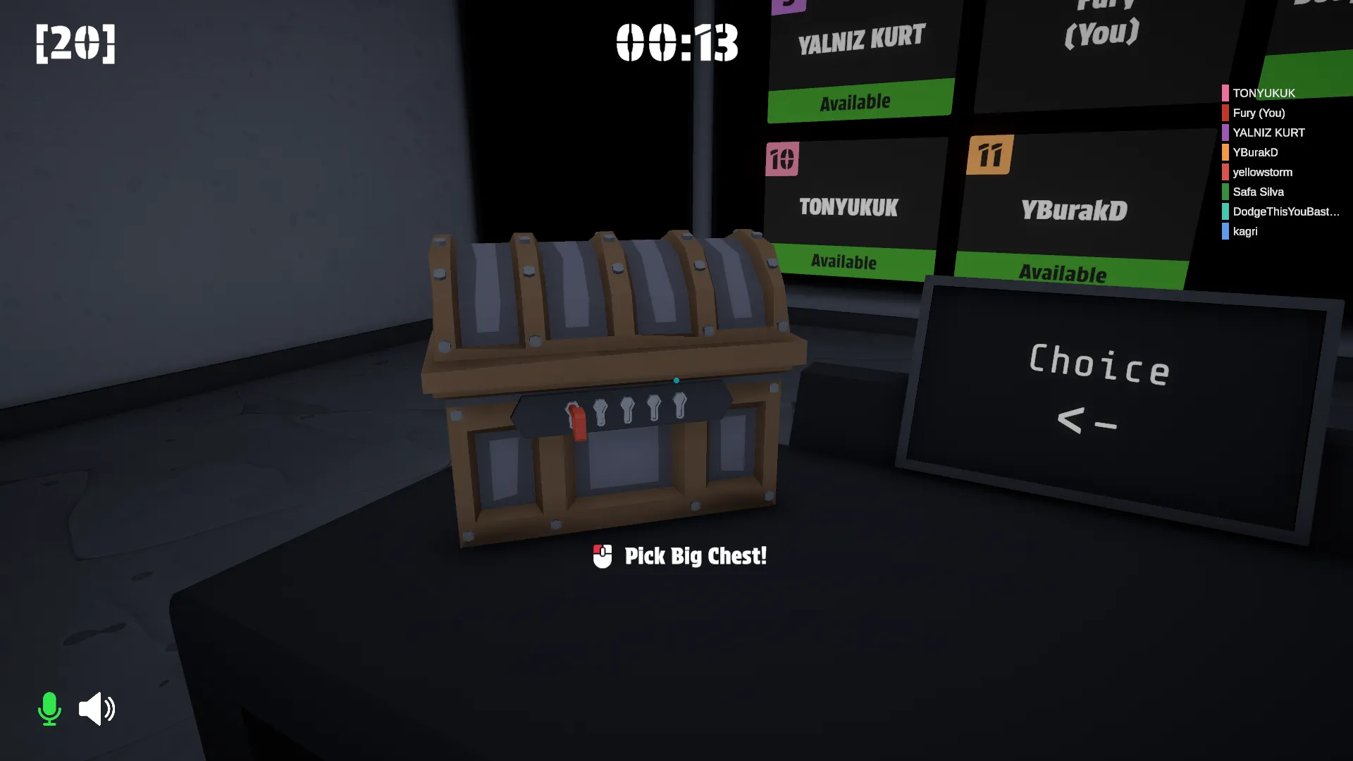 Choosing between two chests