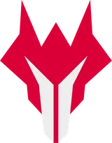 Wolven Games logo, red and light grey